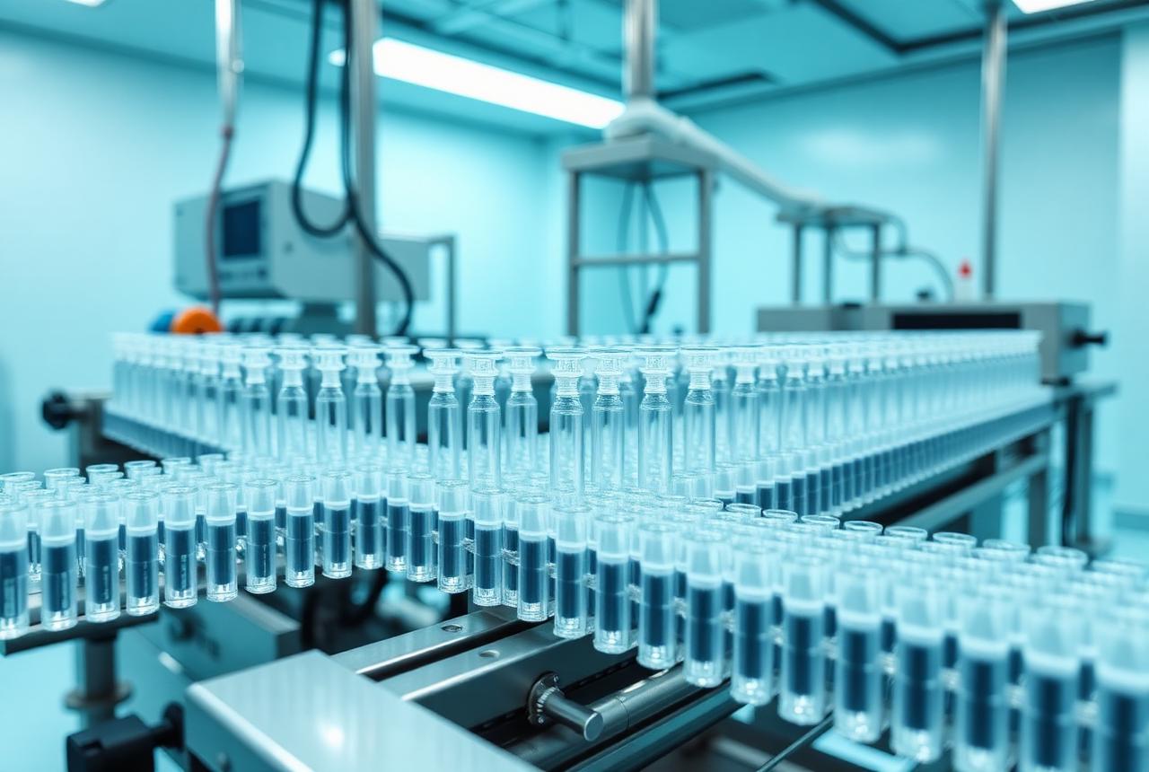 Form-fill-seal ampoule line producing sterile diluents