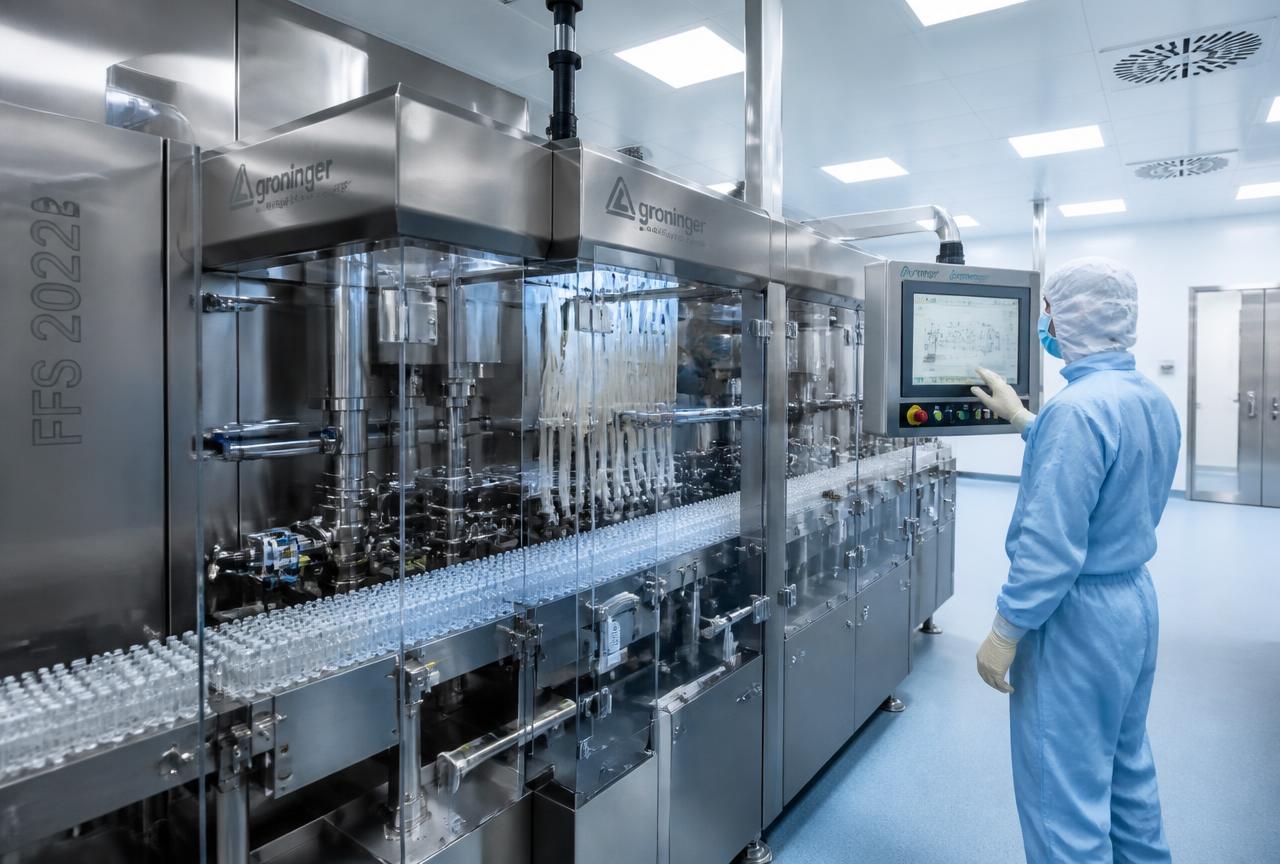 Automated Form-Fill-Seal line producing sterile diluent ampoules in a cleanroom